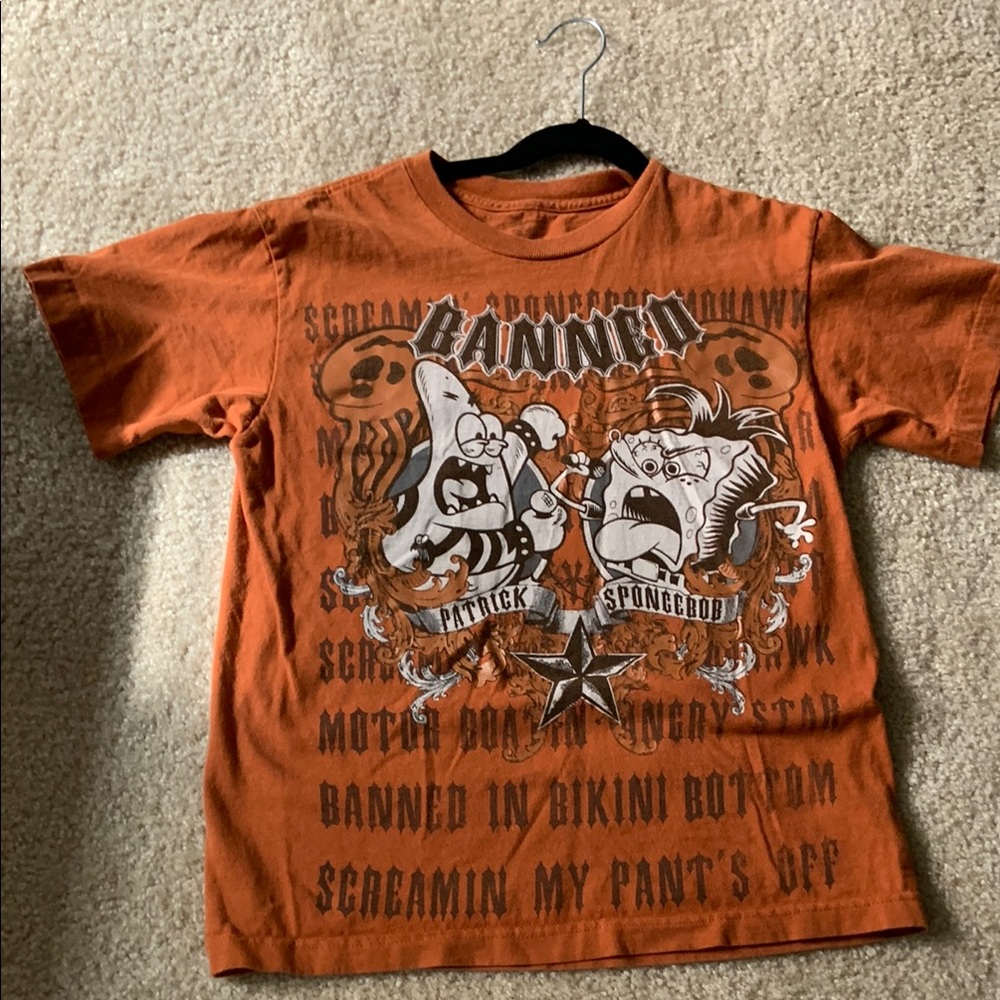 Nickelodeon Orange SpongeBob and Patrick Short Sleeve Tee